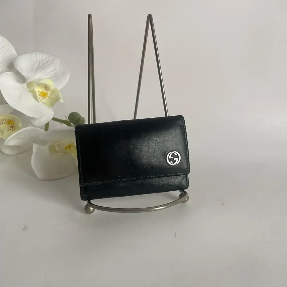Authentic Gucci Black Leather Key Wallet